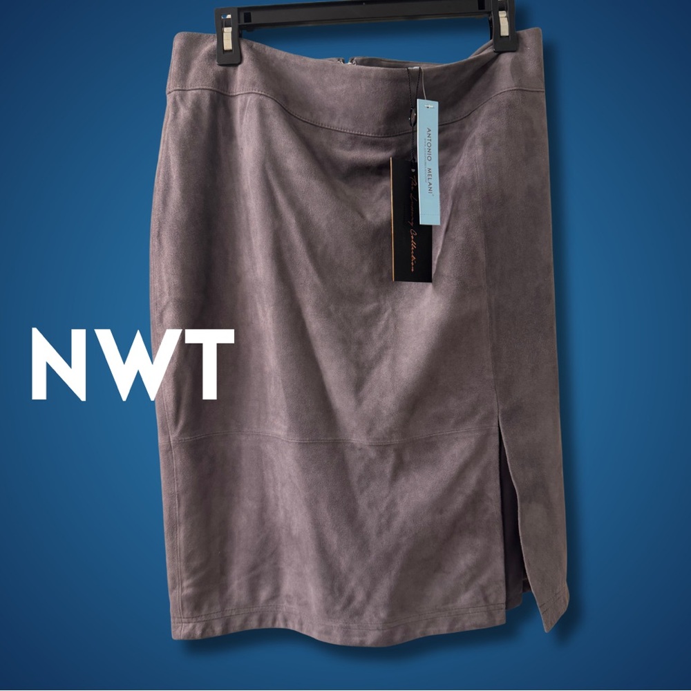 **✨ NWT Antonio Melanie Luxe Suede Pencil Skirt | Knee Length | $200+ Retail**